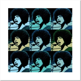Angela Davis - Superstar in Blues Posters and Art